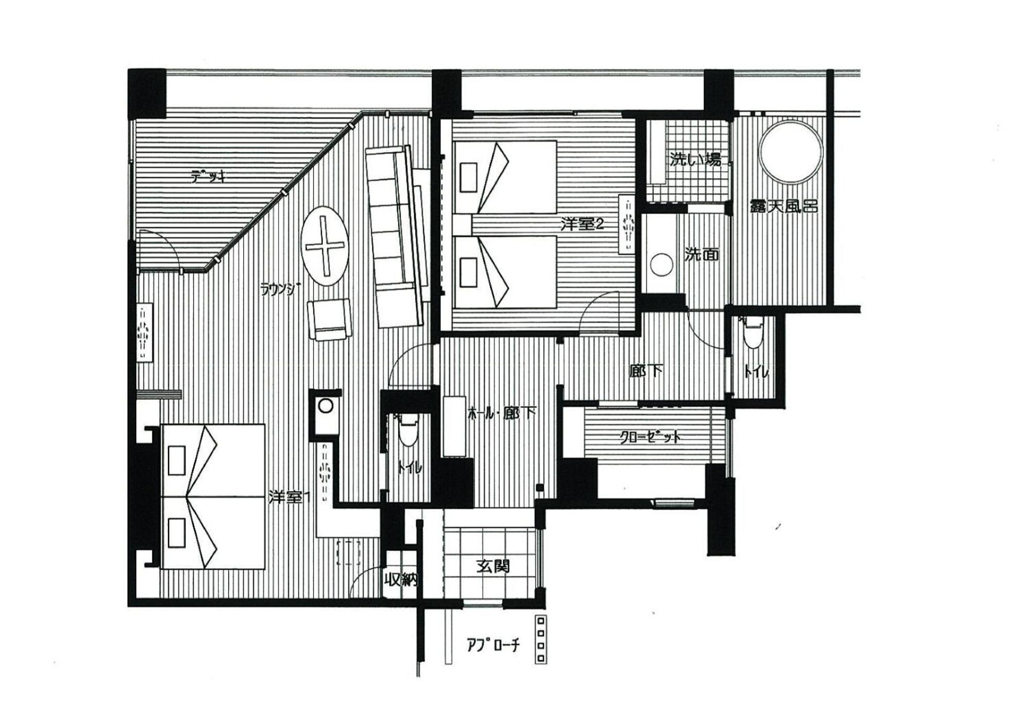 Amane Resort Seikai Beppu Camera foto A floor plan of a typical apartment